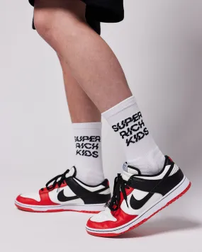 Sokken 'SUPER RICH KIDS' wit