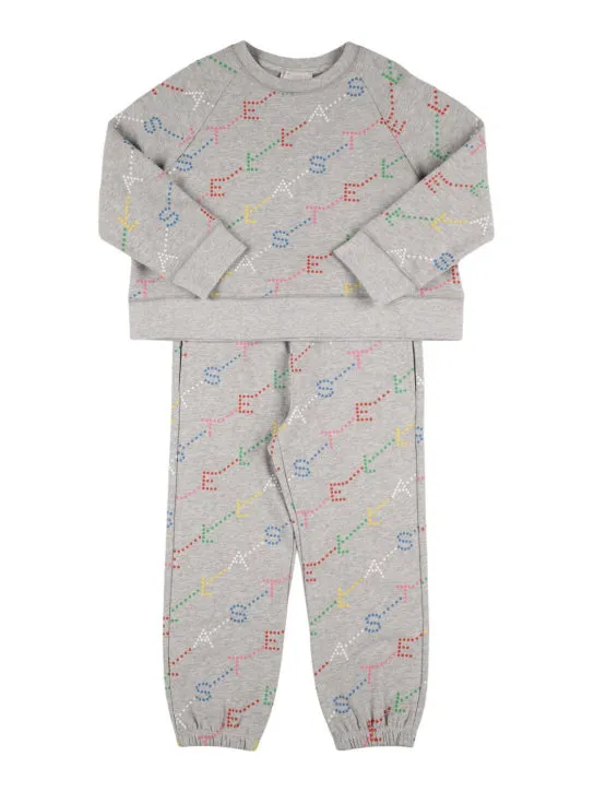 Stella McCartney Kids   Logo cotton sweatshirt &amp; sweatpants 