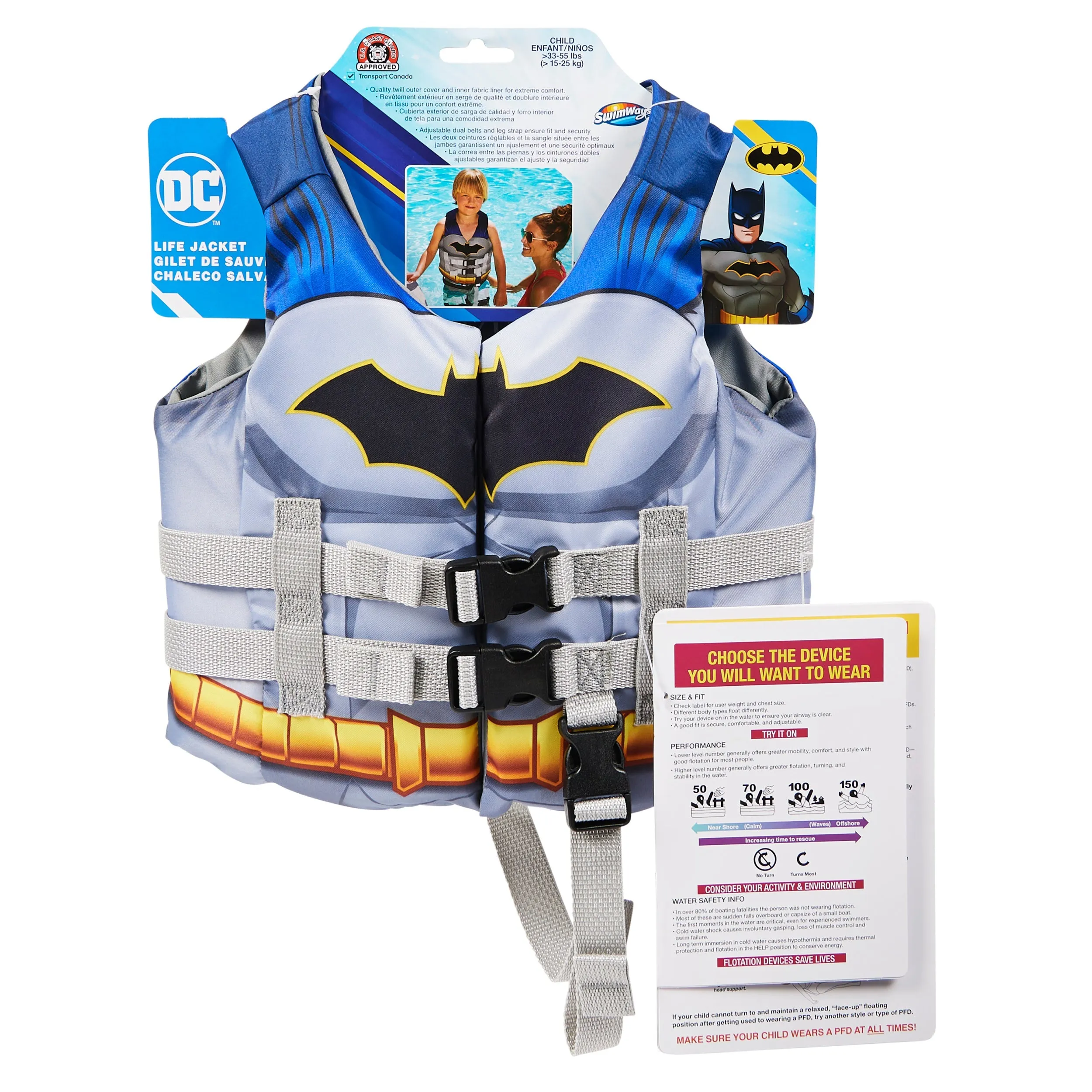 SwimWays Kids Life Jacket - DC Comics Batman