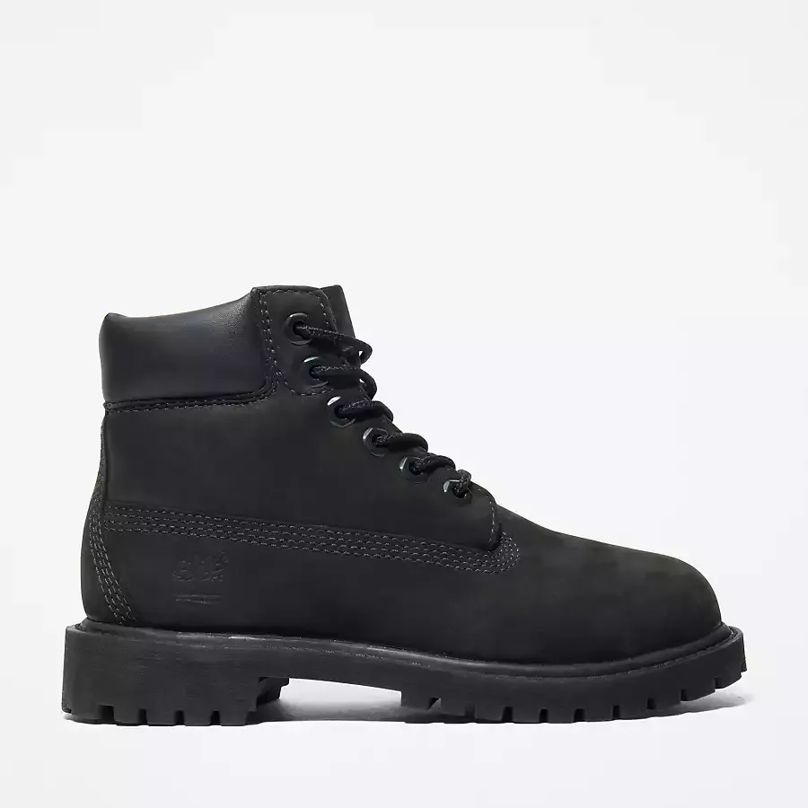 Timberland Kid's Premium 6-Inch Waterproof Boot Shoes - Black Nubuck