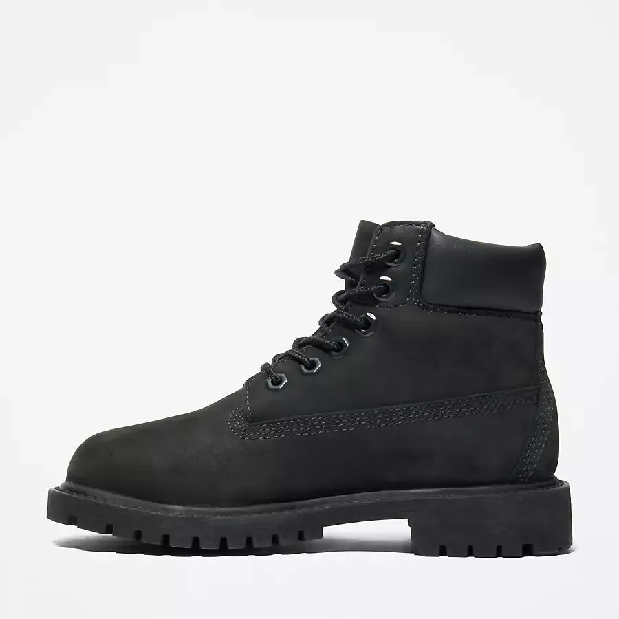 Timberland Kid's Premium 6-Inch Waterproof Boot Shoes - Black Nubuck