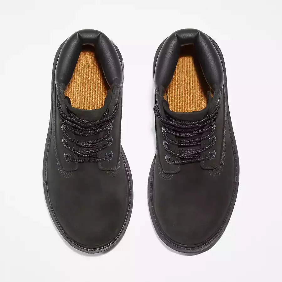 Timberland Kid's Premium 6-Inch Waterproof Boot Shoes - Black Nubuck