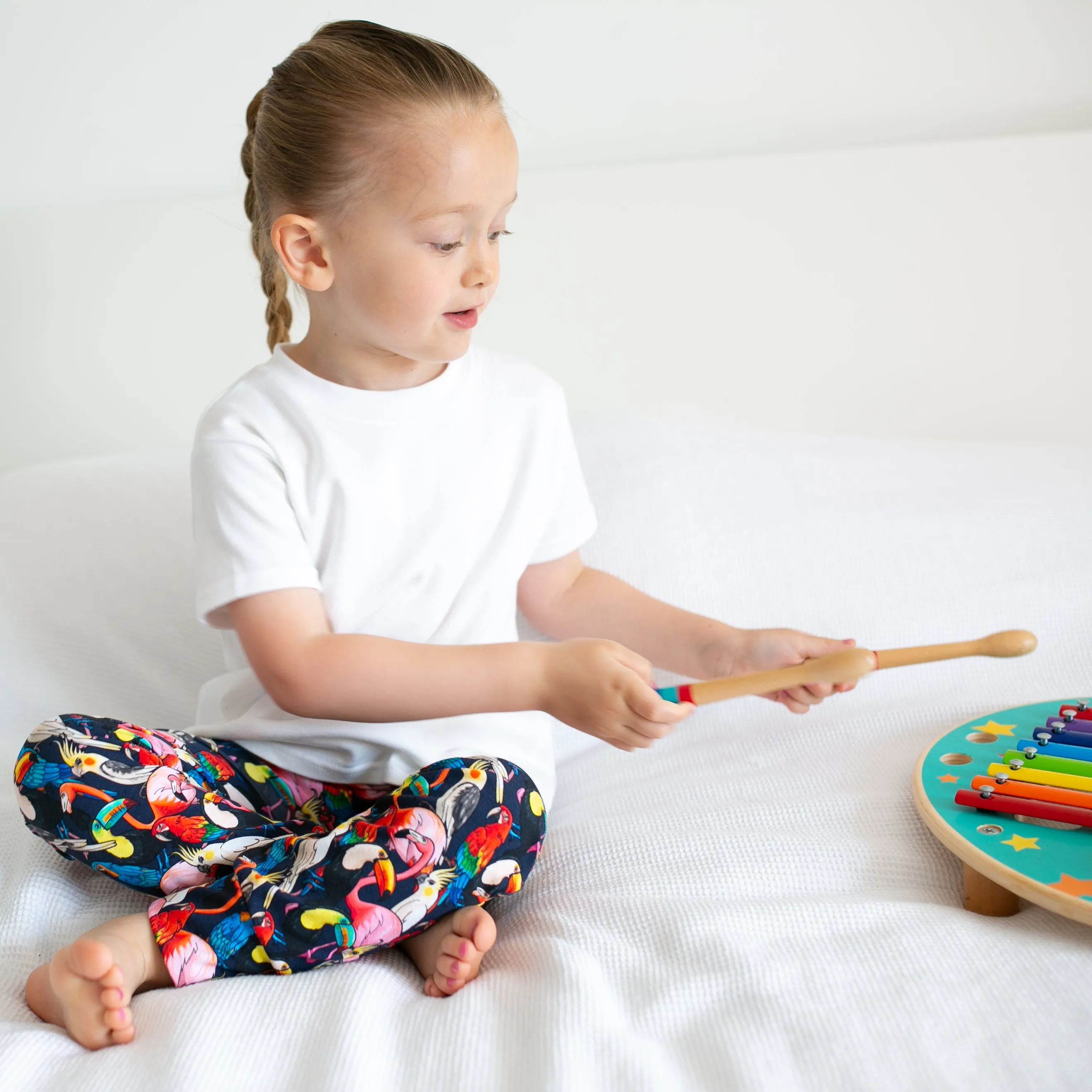 Tropical birds Print Baby Leggings