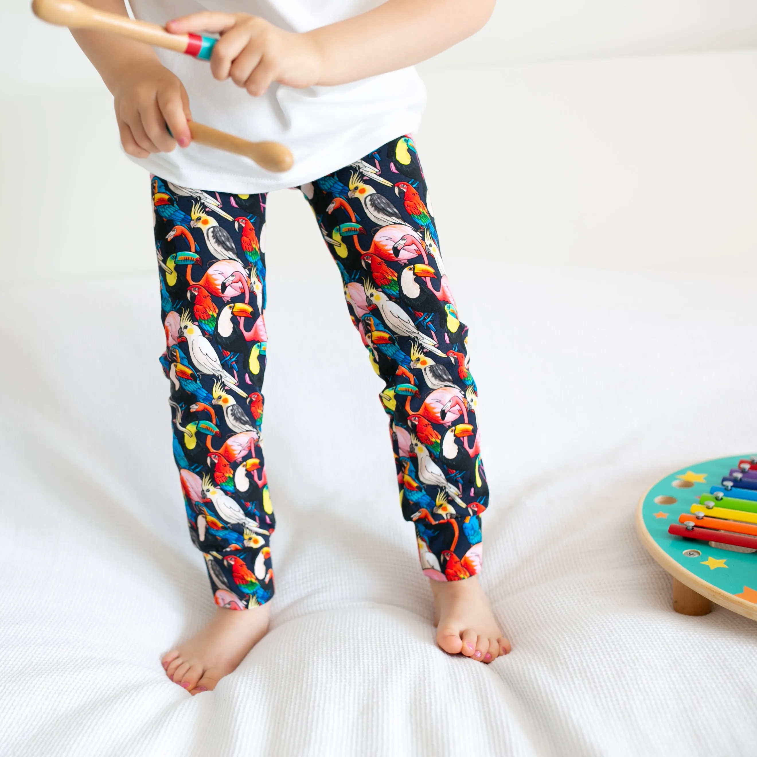 Tropical birds Print Baby Leggings