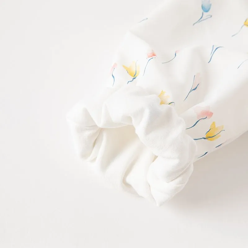 Tulip Garden Baby Girl White Hooded Jacket