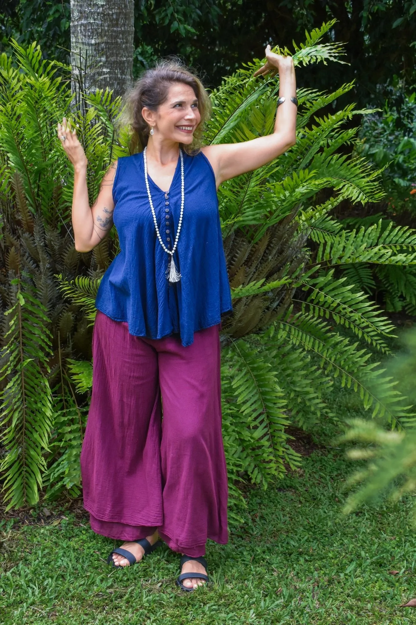 Willow Cotton Top - Navy